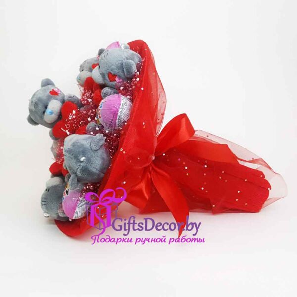 Букет из мишек Teddy и Kinders